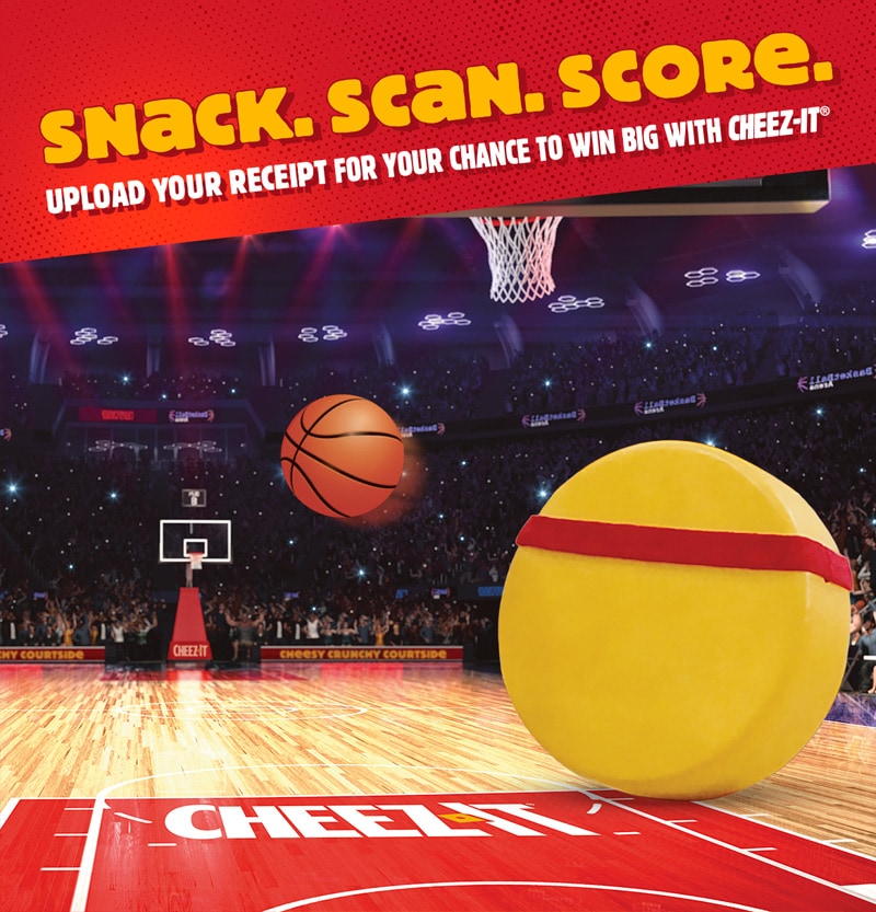 Snack. Scan. Score. Upload your receipt for a chance to win big with Cheez-It.